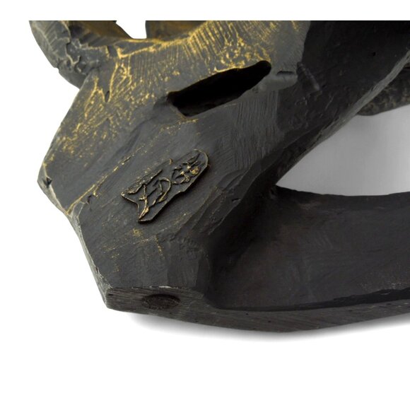 EDGE French BULLDOG Brown Bust Statue by Matt Buckley 12 x 9.5" - Picture 9 of 10